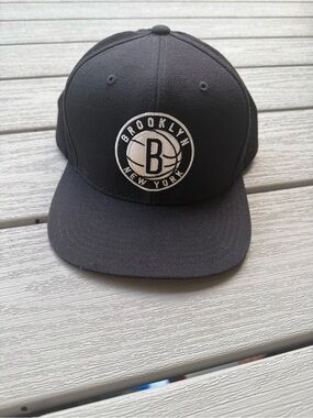 Mitchell & Ness Brooklyn Nets Snapback Hat Black NBA Adjustable Cap
